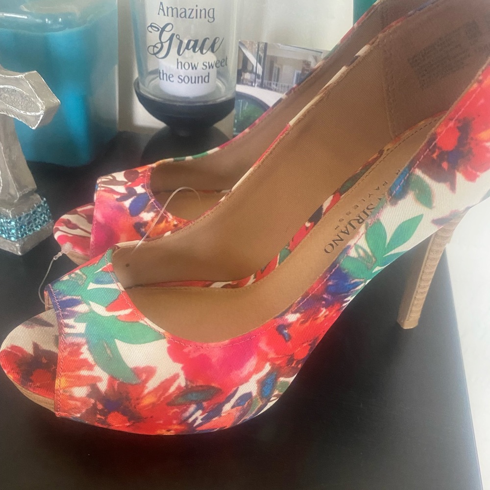 Christian Siriano floral shoes